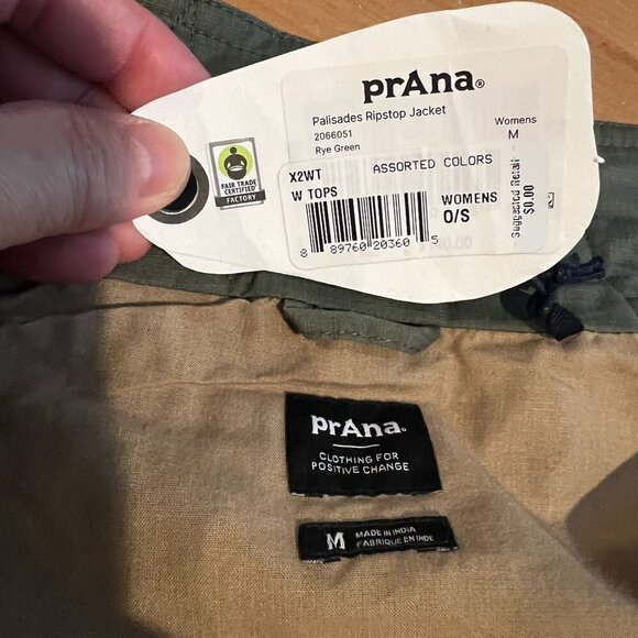 Prana Palisades Ripstop Womens Jacket MEDIUM in Rye Green UPF 50+ - Picture 10 of 12